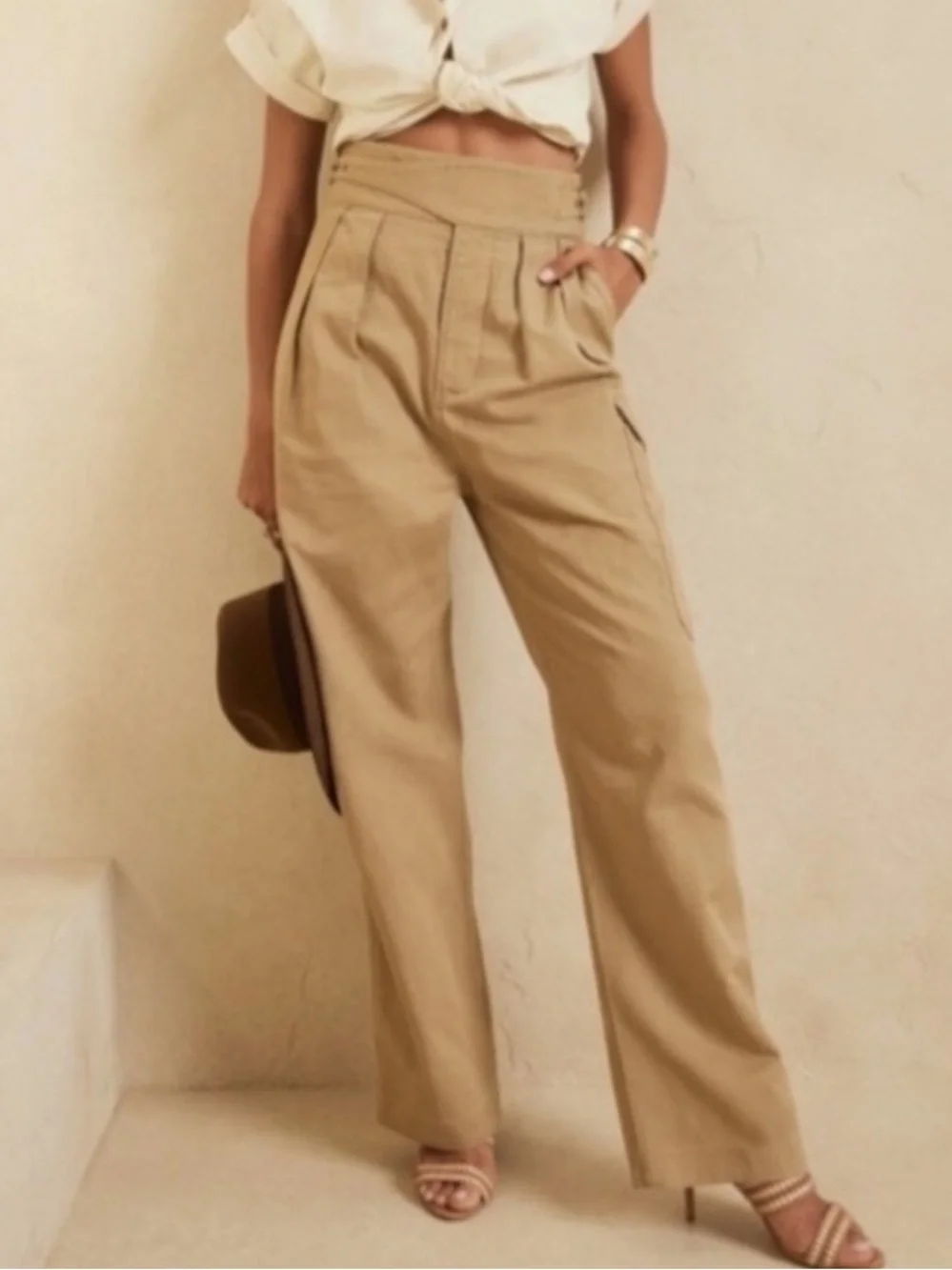 BANANA REPUBLIC I Womens Utilitarian Khaki Heritage Explorer Cargo Pants size 6S